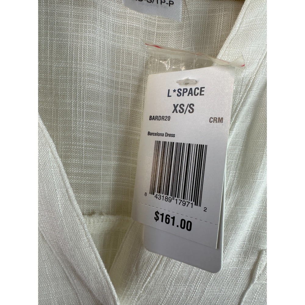 L*SPACE Barcelona Dress White Shirt Dress Coverup Button Up Pocket XS/S *No Belt - Picture 8 of 10